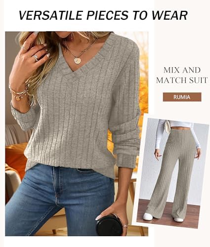 RUMIA Lounge Sets for Women Cozy Travel Matching Sweater Fall Outfits - Image 3