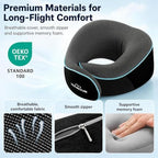 Travel Pillow Neck Pillow for Airplane Travel Essentials - Memory Foam Travel Neck Pillow, Stops Head Bobbing With Eye Mask & Earplugs, Portable Carry Bag for Long Flights| Airplane Accessories Black - Image 4