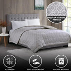 Madison Park Windom Down Alternative Blanket, Premium 3M Scotchgard Moisture Wicking Treatment, Lightweight and Soft Bed Cover For All Season, Diamond Dark Grey Full/Queen - Image 3