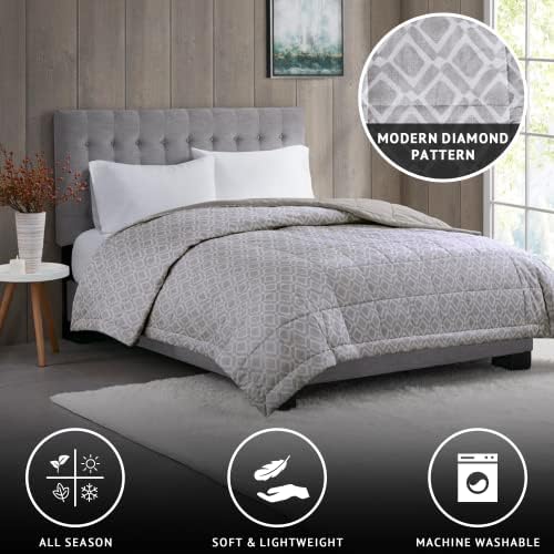 Madison Park Windom Down Alternative Blanket, Premium 3M Scotchgard Moisture Wicking Treatment, Lightweight and Soft Bed Cover For All Season, Diamond Dark Grey Full/Queen - Image 3