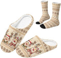 Christmas Fuzzy Slipper with Socks for Women Men Warm House Slipper and Socks Cozy Fuzzy Slippers for Indoor by Baxinh