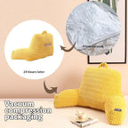Large Reading Pillow for Sitting Up with Arms,Yellow Corduroy - Image 4