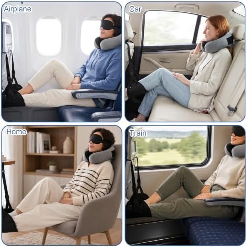 Ergonomic Airplane Pillow and Airplane Foot Hammock for Flight Car - Image 7