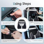 FLORICH Memory Foam Double Layer Breathable Mesh Lumbar Support Ergonomic Leather Lumbar Support Pillow with 3D Mesh Back Support and Adjustable Strap for CarSeat & Office Chair(Black) - Image 7
