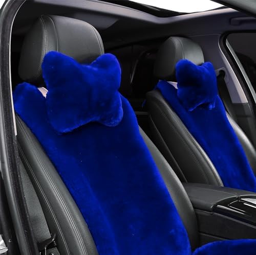 Fluffy Car Headrest Pillow Furry Long Wool Lumbar Auto Head Neck Support Pillow Cushion Natural Luxury Fur Warm Soft Comfort Winter - Image 3