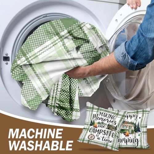 Britimes RV Dinette Cushion Covers Set, 6 Pack, for Camper, Plaid Green - Image 7