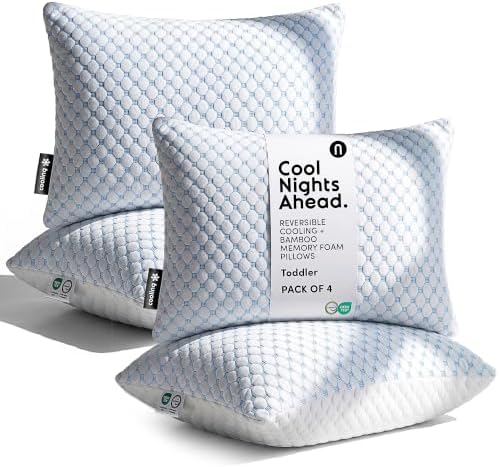 Nestl Cooling Memory Foam Pillow, Toddler, 4-Pack by Nestl
