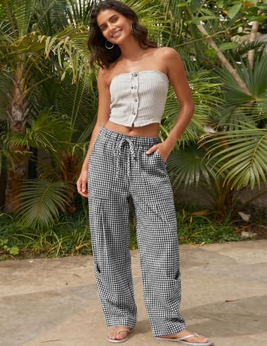 TARSE Womens Linen Barrel Pants Casual Summer Travel Lounge Trousers - Image 3