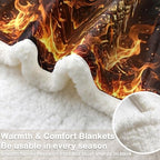 Dragon Sherpa Blanket Fire Fantasy Throw Blanket for Men Soft Warm Cozy 60x80 Inches Power Energy Design Gamer Room Bedroom Decor Mythical Gift for Birthday Housewarming Anniversary - Image 5