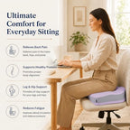 Seat Cushions for Office Chairs Wheelchair Cushion for Long Sitting Back Pain，Memory Foam Seat Car Computer Desk Chair Cushion，Coccyx Cushion for Tailbone Pain Relief Office Chair Butt Pillow Purple - Image 5