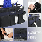 SCAVATA Wearable Cleaning Caddy Bag, Cleaning Caddy Supplies Organizer with Handle & Shoulder Straps for Housekeepers, Under Sink & Car Cleaning Tool Organizers with 4 Foldable Divider Navy (DarkBlue) - Image 3