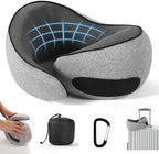 SZXYX Travel Pillows - 100% Pure Memory Foam Neck Pillow for Airplanes, Comfortable Breathable Cover, 360° Support Stowable Pillows for Sleeping, Car, Airport Travel Essentials, Dark Gray by SZXYX