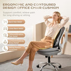 Coverado Car Seat Cushion And Lumbar Support Pillow for Office Chair,Desk Chair, Wheelchair, Gaming Chair, Car, Airplane, Washable Ergonomic Memory Foam Pillow Back Cushions & Seat Cushions Gray&Black - Image 3