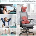 FLORICH Car Lumbar Support Pillow and Neck Headrest Pillow for Office Chair, Ergonomic Memory Foam, Relieves Neck, Back Pain, Pressure-Relieving Back Support for Car, Office Chair & Wheelchair – Red - Image 6