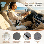 FLORICH Large Car Seat Cushion for Long Sitting, Ergonomic Memory Foam Driving Seat Cushion for Back & Sciatica Pain Relief, Non-Slip Washable Seat Cushion for Car, Driver, Office-Gray - Image 3