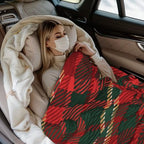 Christmas Red Green Plaid Flannel Fleece Throw Blanket - Image 5