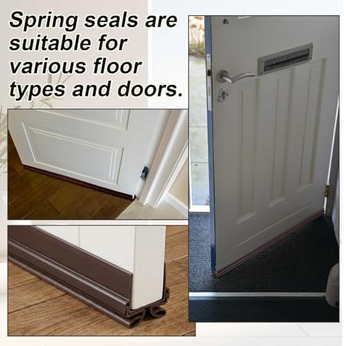 Yaocom 2strip 32" Vinyl U Shape Door Bottom Seal Slide on Door Sweep, Brown - Image 6