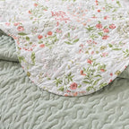 NEWLAKE Quilt Bedspread Sets - Blooming Classic Floral Pattern Reversible Coverlet Set, Queen Size - Image 4