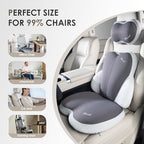 FLORICH 3 PCS Seat Cushion for Carseat Lumbar Support Pillow Car Neck Headrest Pillows Ultrathick Memory Foam Seat Pads Pressure Relief Back Cushion for Office Chair(Beige Grey) - Image 2