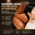 2027 New Universal Memory Foam Car Headrest Neck Pillow, Ergonomic Support Car Neck Pillow, Auto Neck Cushion for Cars, Trucks, SUVs Long Road Trips, Relieve Driving Fatigue，red-2pcs - Image 3