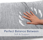 DWCN Cooling Body Pillow for Adults, 20x54 Inch Light Grey - Shredded Memory Foam Body Pillow with Removable & Adjustable Filling, Full Body Support for Side Sleepers, Pregnancy & Pain Relief - Image 5