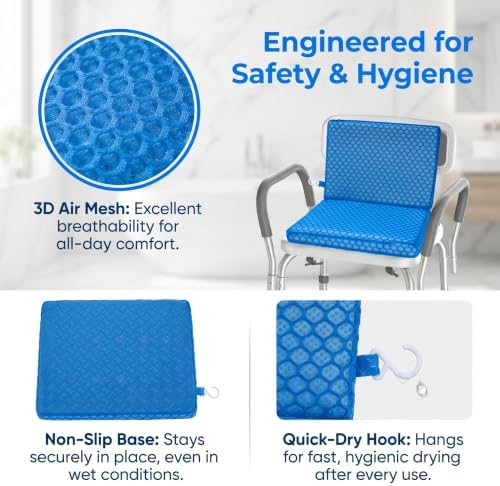 Shower Seat Cushion for People with Limited Mobility,3D Air Mesh - Image 3