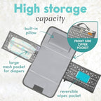 Kopi Baby Portable Diaper Changing Pad, Wipes Pocket, Modern Grey Arrows - Image 2