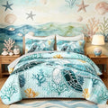HOSIMA Kids Sea Turtle Quilt Full,Coastal Bedding with 2 Pillowcases. by HOSIMA