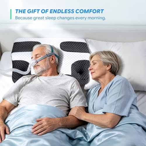 SAHEYER CPAP Pillow for Side Sleeping, CPAP Nasal Pillows for All CPAP Masks Users to Reduce Air Leaks Masks Pressure, Neck Support Pillows for Sleeping for Neck Pain Relief - Image 6