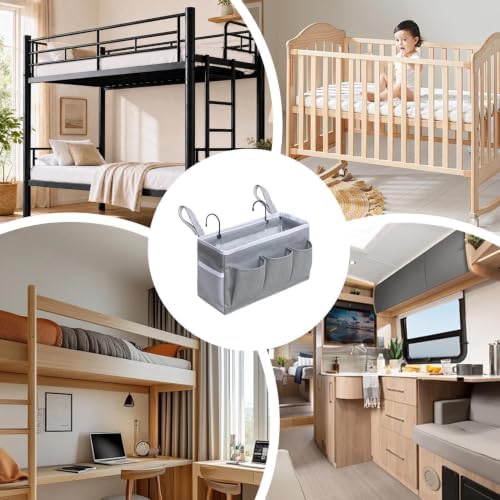 Bedside Storage Organizer Large Capacity Iron Frame Hangable Basket - Image 4
