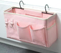 School dormitory upper bunk bedside storage hanging bag bedside fabric sundries hanging basket household essential storage (pink clouds, 38 * 21 * 13) by Unknown