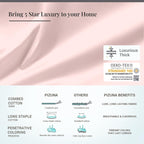 Pizuna Pure 100% Cotton Full Flat Sheet 600 Thread Count Light Pink - Image 3