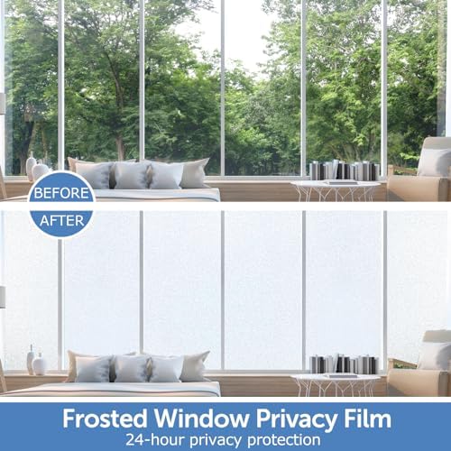 HIDBEA Frosted Window Privacy Film, Non Adhesive, 45.3 x 78.7 Inch - Image 2