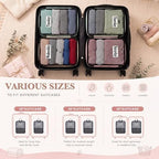 7 Pcs Packing Cubes for Travel Days of Week, Pastel, L - Image 4