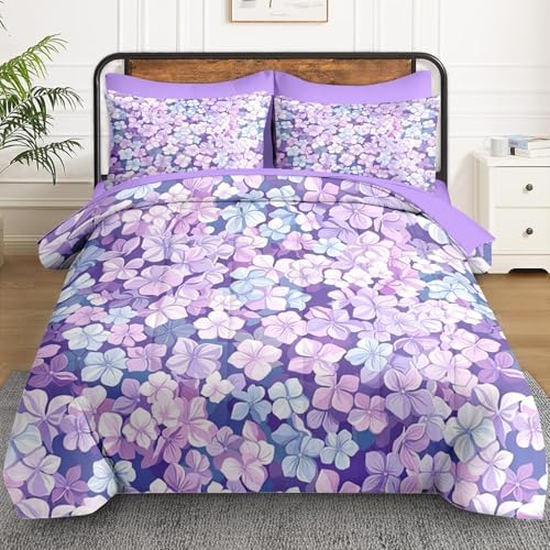 WeCozy Full Comforter Set with Sheets, 7 Pieces Floral Blossom Bedding - Image 2