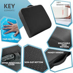 YOUFI Extra Thick Large Seat Cushion, Gel Memory Foam Cushion with Carry Handle Non Slip Bottom, Pain Relief Coccyx Cushion for Wheelchair Office Chair (Black, 19" x 17.5" x 4") - Image 4