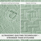 Love's cabin Queen Quilt Set Sage, Bed in a Bag Queen Size Bedding 7 Pieces, Ultrasonic Embossed Coin Pattern Comforter, Lightweight Bedspreads for All Seasons Quilt with Sheets, Pillowcases & Shams - Image 5