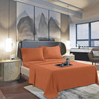 Mocassi Queen Sheet Set - Luxury Hotel 1800 Premier Bedding Sheets & Pillowcases - Ultra Soft Breathable & Cooling Bed Sheets - Deep Pocket - Wrinkle Resistant - 4 Piece - Queen, Coral - Image 3