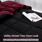 HOMME King Size 3 Pieces All Season Soft Comfortable Down Alternative Reversible Quilted Oversize Comforter Set School Dorm, Machine Washable - Image 4