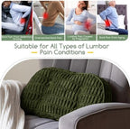 Lumbar Support Pillow for Recliner Chair/Accent Chair/Couch/Office Chair, Tufted Blended Corduroy Back Support Cushion for Elderly, Recliner Cushions for Back Rest, Pain Relief, Reading, Dark Green - Image 7