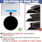 16.5FT Garage Door Seals Bottom Rubber, 0.35" Triangle Weather Stripping Seals for Single Track Weatherproofing Threshold Replacement Strip Fits 16.5FT Wide or Smaller Doors (16.5FT, Black) - Image 2