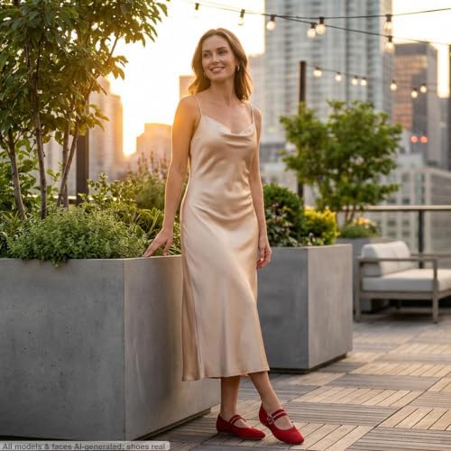 Womens Woven Ballet Flats, Foldable Mary Jane Shoes for Casual Wear - Image 2