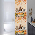 Window Privacy Film Frosted, Thanksgiving Fall Reusable Static Cling Window Tints, Gnomes Pumpkin Flower Maple Leaf Plaid Heat Control Windows Films for Offices, Balcony, 29.5 x 118 Inches - Image 3