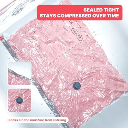 IDEATECH 6Pack Vacuum Storage Bags with Electric Pump, Jumbo Vacuum Seal Bags for Clothing, Bedding & Blankets, Heavy Duty Compression Space Saver with Airtight Seal, Small Space Storage Pack-3L+3XL - Image 2