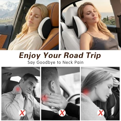 Cozy Car Headrest Pillow, Car Neck Pillow for Driving with Adjustable Strap - Image 5