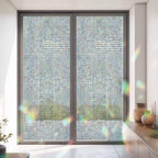 Window Privacy Film Static Cling, Blue Modern Striped Decorative Stained Glass Window Film for French Doors/Wide Windows/Statement Glass Panels, Grid Line Blocks Farmhouse 35.4 x 78.7 Inches - Image 3