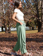 TARSE Womens Linen Barrel Pants Casual Summer Travel Lounge Trousers - Image 3