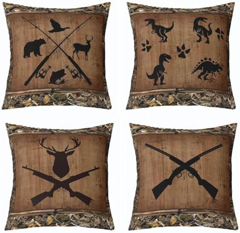 Feelyou Bear Deer Throw Pillow Covers Soft 16" x 16" by Feelyou