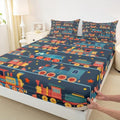 Erosebridal Vintage Train Fitted Sheet for Boys Girls Kids Cartoon Trains Twin Bed Sheets,Railroad Print Sheets Colorful Steam Engine Bedding Sets, No Top Sheet by Erosebridal
