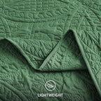 Love's cabin Oversized King Size Quilt Bedding Set Dark Green Bedspreads - Oversized King Lightweight Bedspread Comforter - Coin Pattern Coverlet for All Season - 3 Pieces (1 Quilt, 2 Pillow Shams) - Image 7